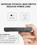 Hand holding Ultra Slim Mini Coffee Scale With Timer For Espresso And Baking, showing side view, Type-C port, physical switch