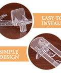 Close-up view of Plastic Shelf Support Pegs With Locking Clips No Fuss Quick Install Durable Cabinet Shelf Brackets 30 Pack For 15mm To 16mm Wood Boards