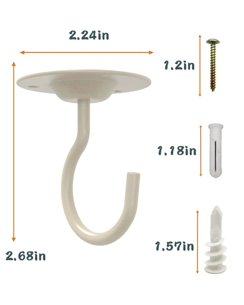 Dead Nuts Heavy Duty Plant Ceiling Hooks In Crisp White That Straight Up Grips Securely For Up To Fifty Pounds Perfect For Showcasing Potted Vines Indoors Or On Decks With Rust Resistant Steel Hangers And Zero Fuss Setup Three Pack Sets