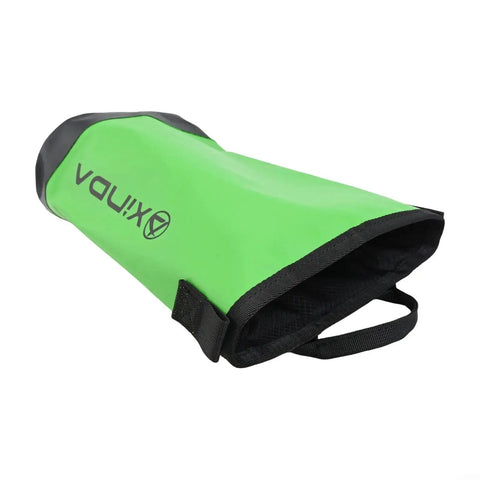 Green Climbing Tool Bag With Adjustable Waist Belt, 5L Rope Storage Pouch, Quick Draw Tower Design, And Side Strap Rings
