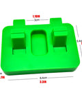Heavy Duty Welding Wire Fixture Clamps Thickened Adjustable Cable Holds For Soldering Projects And Electrical Work Made With Durable Abs, green ABS clamps dimensions shown.