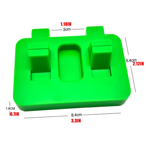 Heavy Duty Welding Wire Fixture Clamps Thickened Adjustable Cable Holds For Soldering Projects And Electrical Work Made With Durable Abs, green ABS clamps dimensions shown.