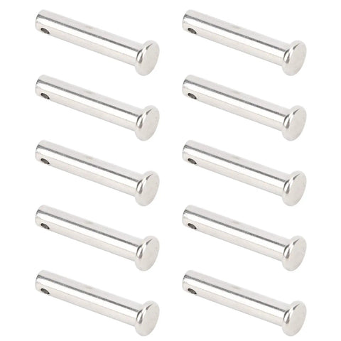 10Pcs Stainless Steel Clevis Pin Set 304 Flat Head Pins With Holes Universal T Shape Round Pins Rugged Heavy Duty Rust Resistant Kit
