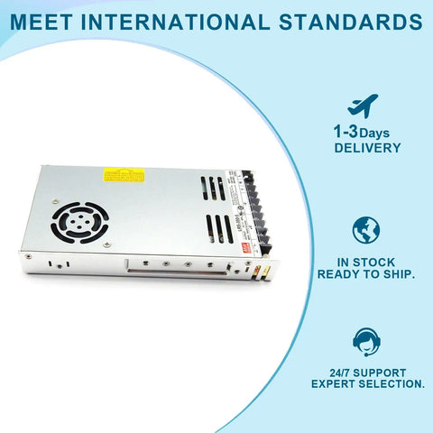 Industrial Switching Power Supply 5V 60A 300W UL Certified Smooth Stable Output, silver metal casing, designed for automation use.