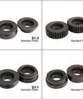 Four standard rollers for TB-12 Bead Bender Beading Machine 8 Inch Rotary Forming Tool for 18 Gauge Metal, labeled S1-3, S2, S3-1, S4.