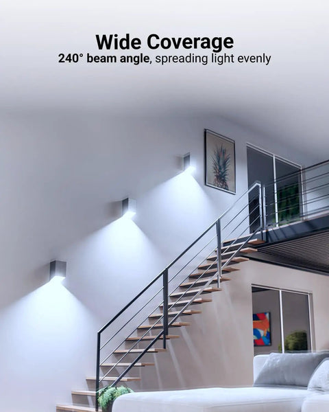 Wide coverage lighting with 16 Pack GU24 LED A19 Light Bulbs 9W 800 Lumens 60W Equivalent Daylight 5000K Illuminating Staircase