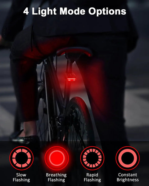 2 In 1 Bike Alarm With Taillight And USB Rechargeable Battery To Scare Off Thieves 105dB Anti Theft Siren Brake Sensing Rear Light IP65 Waterproof 4 Modes Safety Flash Vibration Sensor For Ebike Fast 1.5 Hour Charge