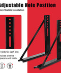 Heavy Duty Steel Truck Toolbox Bracket Kit 18 By 18 Inches For Underbody Toolboxes With Welded Structural Mounts Includes Screws Spacers And Sleeves Anti Rust Coated Mounting System 2 Pack Built To Last showing adjustable hole positions