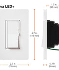Slick Paddle Dimmer Switch With Custom Wallplate Advanced Led Single Pole Three Way Wiring No Neutral Required For No Sweat Install And Flicker Free Glow dimensions 4.7x2.9x1.3 inches