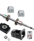 12mm Bidirectional Ball Screw CNC Kit SFU1204 200mm Long Beefy Build with 2 Nuts, BK BF10 Bearing Support and Coupler