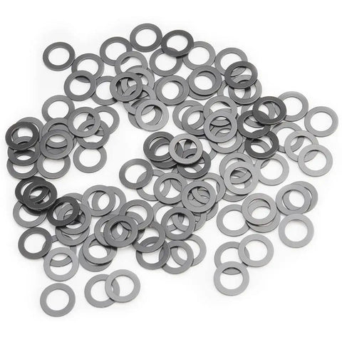 Top Shelf PTFE Coated Nylon Washers 5X8X0 5Mm Set Of One Hundred Pieces For Traxxas Rc Cars, grey nylon spacer rings.