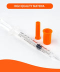1 Ml Syringe With 31G Five Sixteenth Inch Needle Pack Of 30 Individually Wrapped Lab Tools For Quick Readouts And A Smooth Plunger Clear Scale And Airtight Inner Wall Perfect For Lab Work Medical Demos Or At Home Experiments. clear 1 mL syringe with 31G needle and orange cap