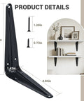 Beefy Heavy Duty Metal Floating Shelf Brackets 5x6 Inch Black L Shaped Wall Mount Supports with screws and wall-mounted shelves