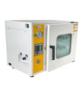 Heavy Duty 0.9 Cubic Foot Vacuum Drying Oven Featuring Pro Grade Pid Temperature Control 12 By 12 By 11 Inch Chamber with door open.
