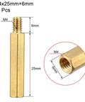 M4x25mm Plus 6mm Male Female Hex Brass PCB Spacer Standoff, 20 pcs, showing threaded design and dimensions, ideal for drones.