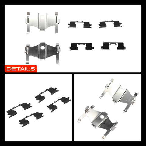 Must-Have A-Premium Rear Side Disc Brake Hardware Kit For Hyundai Elantra 94-06 Tiburon 97-08 Plus Nissan Maxima Stanza And Kia Spectra Cars Ready To Go, metal clips
