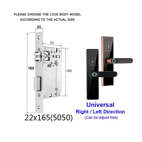 Straight Up Reliable Smart Door Lock Featuring Plug And Play Setup Biometric Fingerprint Password Code Keycard Access And Wifi App Control For Hassle Free Home Security In Red Bronze with size dimensions.