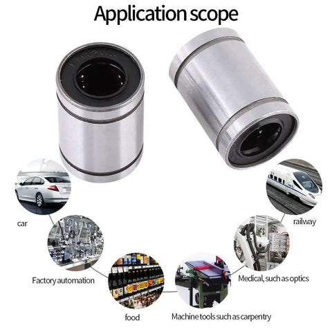 Kick Your Cnc Builds Up With These Heavy Duty Linear Motion Ball Bearings Featuring Double Sealed Steel Housings And Precise 12Mm Slides For Flawless 3D Printer Operations That Run Clean, showcasing LM12UU bearings for diverse applications.