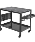 36 By 24 Inch Beefy Heavy Duty Welding Table On Wheels With Storage And Pegboard Portable Steel Welding Bench For Hobbyist Shop Black Built For Stability With 600 Pound Capacity And Easy Mobile Setup