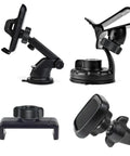 Six Pack Replacement Tightening Nuts For 17mm Ball Joint Car Mounts and Universal Rotating Holder Heads, assorted car mounts shown