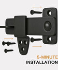 Vintage Style Black Wrought Iron Flip Latch Hardware Kit For Double Doors, Barn Doors, Garden Gate, Cabinet, Bar And Pantry, Heavy Duty Steel