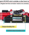 Sick Simulated Electric Winch Made From CNC Aluminum Alloy For 1 10 Rc Crawler Upgrade Parts With Realistic Red Finish. Mounting holes and dimensions shown.