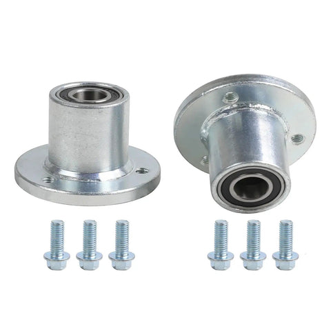 Front 3 Stud 48mm Wheel Hubs And Rear 50mm 23T Spline Wheel Hubs Kit for Go Karts and ATVs with bolts, silver, front view