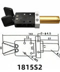 Heavy Duty Pneumatic Gripper Manipulator Fixture Clamp For Injection Molding 1815S Series Water Spout Clip With Technical Drawing