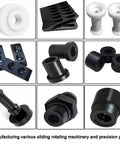 Four Pack Round Acetal Copolymer Rods Three Eighths Inch Diameter Twelve Inch Length Black POM C Rods For Precision Gears Bearings And Bushings Top Notch Machinable Non Marring And Standard Tolerance, black POM-C bushings