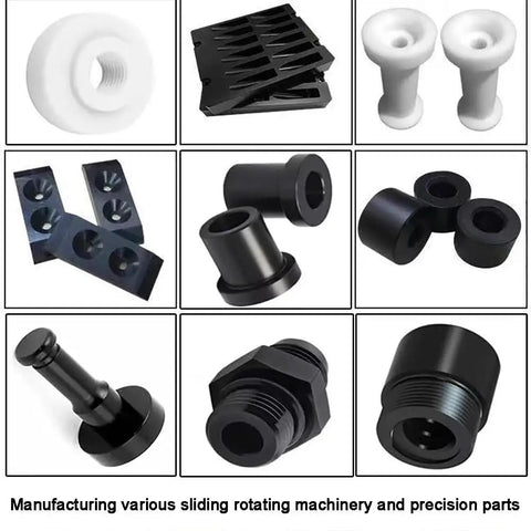 Four Pack Round Acetal Copolymer Rods Three Eighths Inch Diameter Twelve Inch Length Black POM C Rods For Precision Gears Bearings And Bushings Top Notch Machinable Non Marring And Standard Tolerance, black POM-C bushings