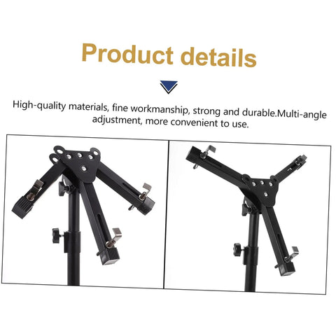 No Fuss Foldable Alloy Snare Drum Stand, Rock Solid Lightweight Percussion Tripod Rack With Adjustable Height, Smooth Quick Setup For Home Studio Practice Or Touring Bands, Sleek Black multi-angle adjustments and durable build.