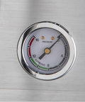 Pressure gauge on Next Level Semi Pro Espresso Machine Featuring 15 Bar Pump Pressure And Triple Thermoblock Heating.