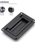 2 Pack Black Zinc Alloy Recessed Door Pull Handles For Drawers Cabinets Doors And Toolboxes, flush pull handle design