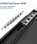 Close-up of ball bearing track on Push To Open Drawer Slide 18 Inch Kit with 3 Fold Full Extension Heavy Duty 100lb Load Capacity