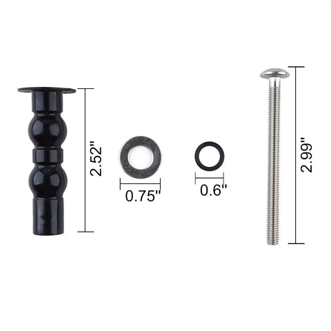 Top Mount Toilet Seat Hinge Replacement Kit With Expanding Rubber Nut Bolts, 2 Pack, Fits Most TOTO Toilets, Blind Hole Fixing