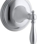 Finial Traditional Transfer Valve Trim With ADA Lever, Polished Chrome Finish, K Joint Installation For Consistent Trim Across Rough In