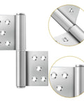 Close-up of Detachable Flag Hinge Set In Stainless Steel 5 Inch By 2.5mm Built Tough Heavy Duty Weld On Door Hardware For Fire Doors And Bathroom Doors Rust Resistant Durable Pair