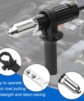 Cordless Car Rivet Gun Adapter Kit With Four Rivet Heads Power Drill Attachment For Auto Body Repairs Universal Tool