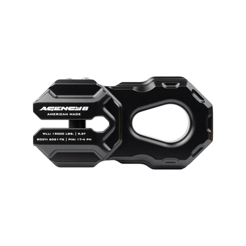 Billet Aluminum Winch Shackle For Synthetic Line, Lightweight Heavy Duty Winch Attachment With 19,000 Lb Working Load, Black