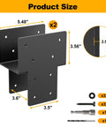 Beefy 4x4 Post Cap Tie Rod Brackets For Outdoor Pergolas Gazebos Decks And Porches Rock Solid U Shaped Connectors That Support Up To 1800 Lbs Dual Open End Design Heavy Duty Wood Beam Hardware 2 Pcs with size dimensions and accessory set