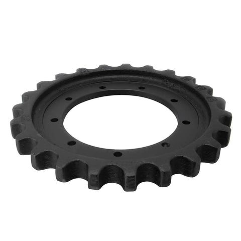 No Sweat Install Track Drive Sprocket For Takeuchi TB135 Mini Excavator showing 23 teeth, 9 holes, heavy-duty gear design.