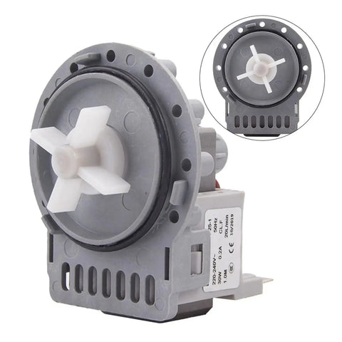 Heavy Duty Washing Machine Drain Pump Replacement For Fully Automatic Washers Durable Plastic Pump Assembly With High Flow And Quick Drain No Fuss Laundry Upgrades, gray plastic close-up