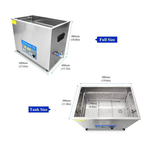 Heavy Duty 38L Ultrasonic Cleaner 720W For DPF Engine Block Pistons Degreasing Rust Removal Hardware Metal Parts Ultrasound Bath Cleaning Machine