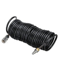 Badass Polyethylene Pneumatic Air Hose With Quick Coupler 25 Foot Quarter Inch Npt American Connector coiled with connectors.