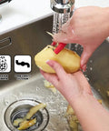 Washing vegetables over sink with kitchen sink basket strainer replacement for standard drains 3.25 inch chrome plated stainless steel