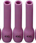 Top Tier Long Style TIG Ceramic Gas Nozzles Hella Durable Alumina Shanks Ten Piece Pack Runs Smooth On Standard Welding Torches Quarter Inch Throat Six Point Five Millimeter Bore Heavy Duty Shop Gear, five pink alumina nozzles