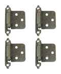 Four pieces from Ten Pack Overlay Cabinet Hinges Self Closing For Kitchen Cupboards And Furniture Doors Flush Mount 7x4x3 Cm Green Bronze.