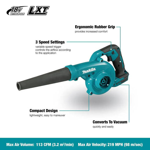 Cordless Handheld Leaf Blower With Vacuum Mode Powered By 18V Battery On The Go Variable Speed Trigger