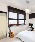 Premium White Soundblocking Sheet With Heavy Duty Mass Loaded Vinyl To Quiet Down Any Space Fast and Roll Out Eco Friendly Acoustic Blanket installed in a bedroom.