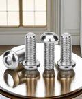 M8 Button Head Socket Cap Screws 8mm X 35mm Full Thread 1.25mm Pitch Stainless Steel 304 Rust Resistant Silver Allen Hex Drive